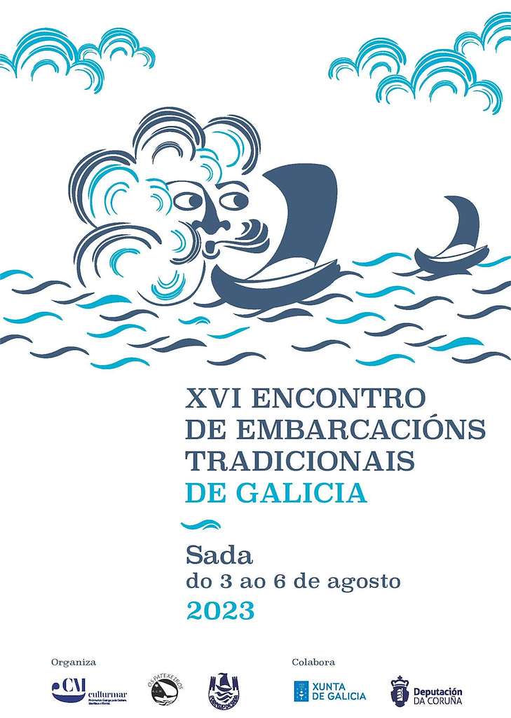 Imagen del cartel del XVI Encuentro de Embarcaciones Tradicionales de Galicia (2023)
